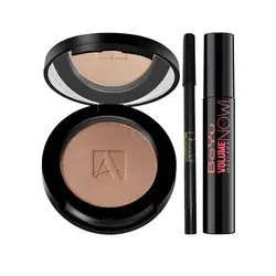 پک آرایشی چشم رنگ مشکی شامل سایه چشم، ریمل و مداد چشم | رز سفید