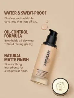 کرم پودر مات و بادوام شیگلم مدل COMPLEXION PRO رنگ WARM VANILLA | رز سفید