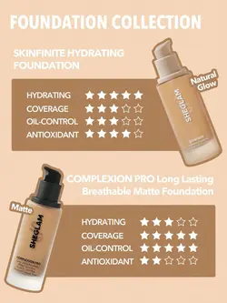 کرم پودر مات و بادوام شیگلم مدل COMPLEXION PRO رنگ WARM VANILLA | رز سفید