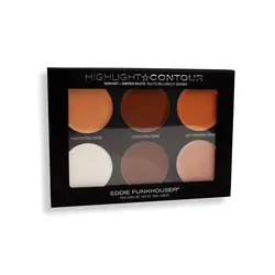 پالت هایلایتر و کانتور 6 تایی ادی فان خوسر رنگ مدیوم | رز سفید