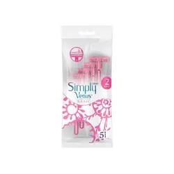 خود تراش 2 لبه یکبار مصرف زنانه ژیلت مدل Simply Venus بسته 5 عددی | رز سفید