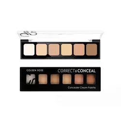 پالت کانسیلر کرمی 6 رنگ گلدن رز مدل CORRECT & CONCEAL | رز سفید