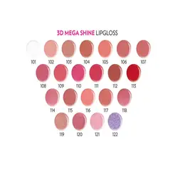 رژ لب مایع شاین گلدن رز مدل 3D Mega Shine سری Shimmer شماره 116 رنگ XX حجم 5.2 میل | رز سفید