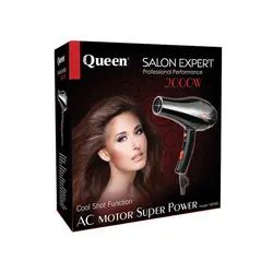 سشوار 2100 وات کویین مدل HD410 | رز سفید