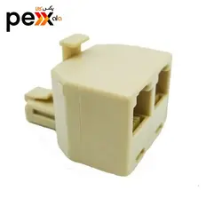 کابل تلفن مدل NV-5M طول 5 متر به همراه سوکت 1 به 2