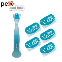 خود تراش ژیلت مدل venus به همراه تیغ یدک مدل VGW00765 بسته 5 عددی
