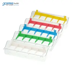 دانخوری پنج خانه کریستالی حرفه ای پرنده - شفاف سایز بزرگ