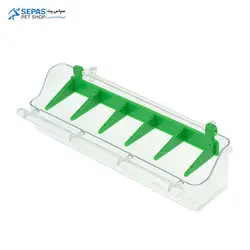 دانخوری پنج خانه کریستالی حرفه ای پرنده - شفاف سایز بزرگ