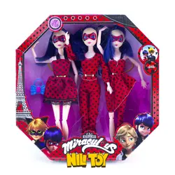 عروسک باربی مفصلی دختر کفشدوزکی 3 عددی