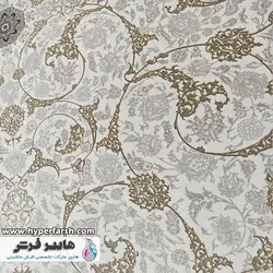 فرش الماس کویر طرح تخت طاووس کرم نقش جهان