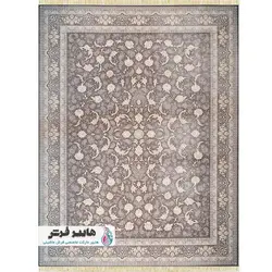 فرش پامچال طرح صدف کد 1410 دودی کلکسیون زرین