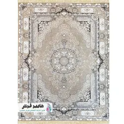 فرش الماس کویر طرح راشل نقره ای کلکسیون نقش جهان