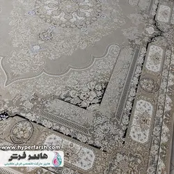 فرش الماس کویر طرح راشل نقره ای کلکسیون نقش جهان