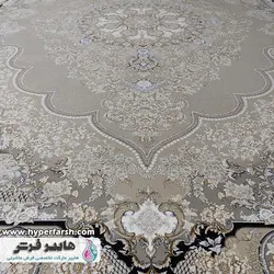 فرش الماس کویر طرح راشل نقره ای کلکسیون نقش جهان