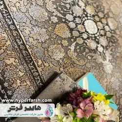 فرش وینتیج سیزان کد 70017 زغالی