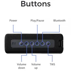 اسپیکر بلوتوث شیائومی Xiaomi Mi Portable Bluetooth Speaker MDZ-36-DB 16W توان 16 - فروشگاه فراسیستم