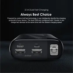 پاوربانک ۲۰۰۰۰ میلی آمپر oriamo  مدل traveler 4 pro