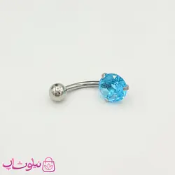 پیرسینگ ناف ساده با نگین آبی