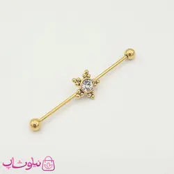 پیرسینگ گوش نگیندار طلایی