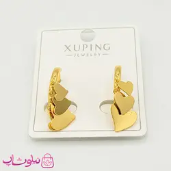 گوشواره حلقه ای آویزدار مدل قلب کد 1291
