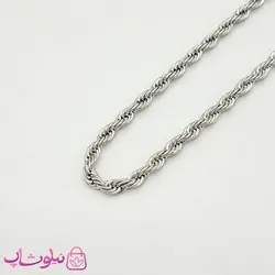 زنجیر گردنبند مردانه استیل نقره ای