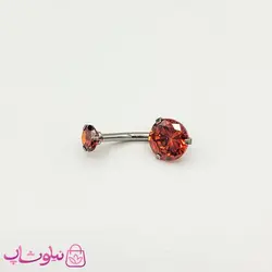 پیرسینگ ناف با نگین قرمز کد 691
