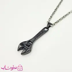 گردنبند پسرانه استیل مدل آچار مشکی کد 799