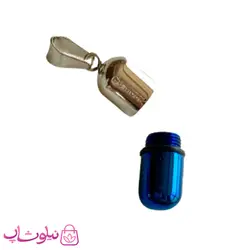 گردنبند کپسول عشق آبی نقره ای