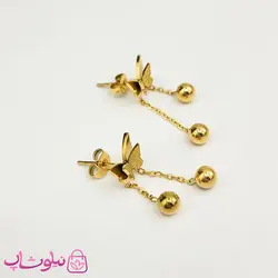 گوشواره میخی پروانه آویزدار کد 999