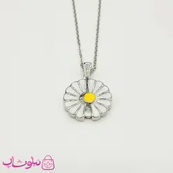 گردنبند دخترانه بازشو طرح گل نقره ای کد 1288
