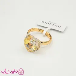 انگشتر دخترانه ژوپینگ با کریستال سواروسکی زرد کد 1891