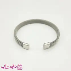دستبند حصیری مردانه زنانه استیل نقره ای کد 1391