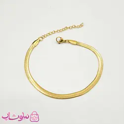 دستبند دخترانه هرینگبون طلایی استیل 4 میل کد 591