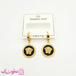 گوشواره آویز دخترانه مدل ورساچه مشکی کد 1191