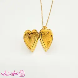 گردنبند لاکت عکس مدل قلب طلایی طرحدار کد 699