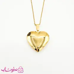 گردنبند لاکت عکس مدل قلب طلایی طرحدار کد 699
