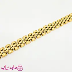 دستبند مردانه زنانه استیل طرح رولکس طلایی کد 2699