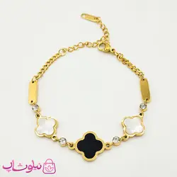 دستبند زنانه ونکلیف سفید مشکی