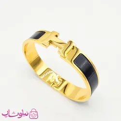 دستبند دخترانه هرمس مشکی طلایی