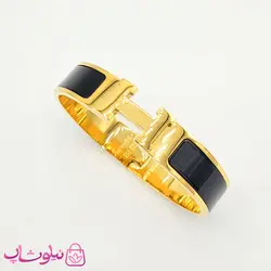 دستبند دخترانه هرمس مشکی طلایی