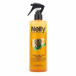 اسپری دوفاز احیا و ترمیم کننده مو کراتین گلد 24k نلی - NELLY