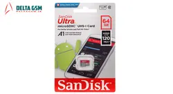 کارت حافظه‌ MicroSDHC سن دیسک مدل A1 کلاس 10 سرعت 120MBps ظرفیت 64 گیگابایت