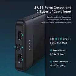 مشخصات، قیمت و خرید پاور بانک Topk مدل 1014 ظرفیت 10000 میلی آمپر ساعت - کیان سما