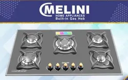 اجاق گاز رومیزی پنج شعله شیشه ای ملینی مدل GM135