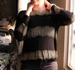 بلوز بافت طرح دار مشکی