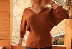 بلوز بافت یقه هفت آجری