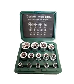 جعبه بکس E ای 14 پارچه درایو درایو 1/4 - 3/8 - 1/2 اینچ هنس HANS مدل 5614EB