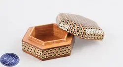 جعبه جاسکه ای خاتم کاری سیمی 6 گوش