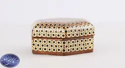 جعبه جاسکه ای خاتم کاری سیمی 6 گوش