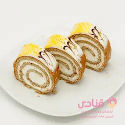 شیرینی رولت با تزئین خامه | اپلیکیشن قنادی